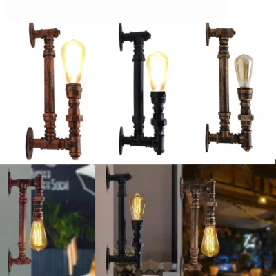 Antik Wand Leuchte Wandlampe Wasser Rohr Lampe Retro Licht Steampunk - Bild 1 von 4