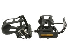 ALTALINE 861 BICYCLE PEDALS WITH TOE CLIPS 9/16" BLACK.