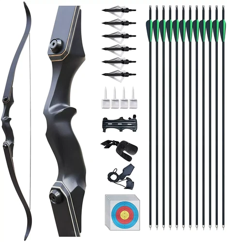 30-60lb 60inch alloy Archery Takedown Recurve Bow and arrow Kit Adult Right Hunt - Picture 20 of 26