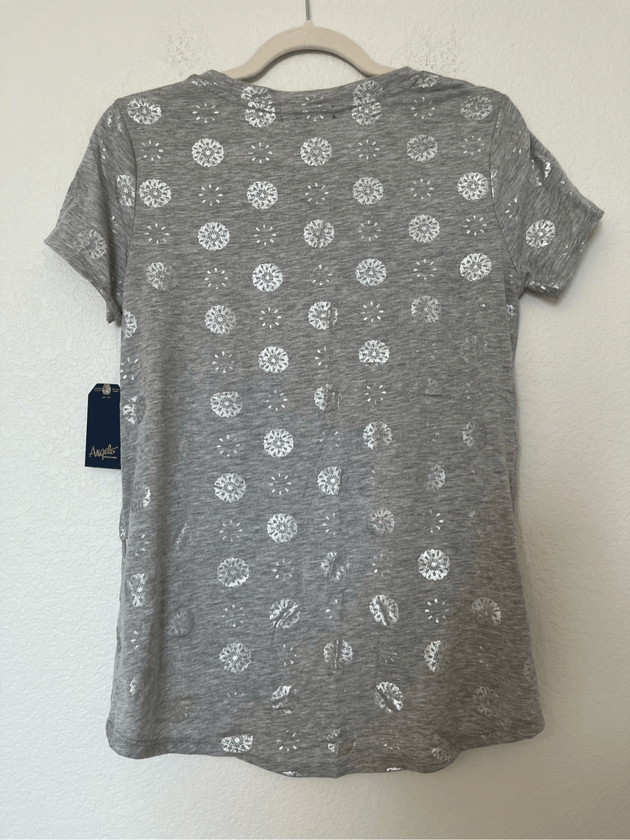 トップス theredthread knot hem logo tops gray Grey and Silver Tee with Front Knot Twist NEW | eBay