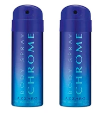 *PACK OF 2* AZZARO CHROME by Azzaro for Men BODY SPRAY 5.1 oz 150 ml NEW IN CAN