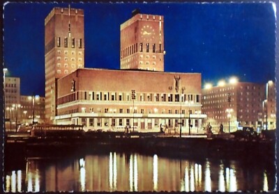 Illuminated View of Oslo s City Hall Building, At Night, Oslo, Norway