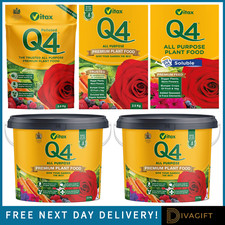 Image of VITAX Q4 FERTILISER ALL-PURPOSE PELLETED PREMIUM SOLUBLE PLANT FEED FOOD TUB NEW