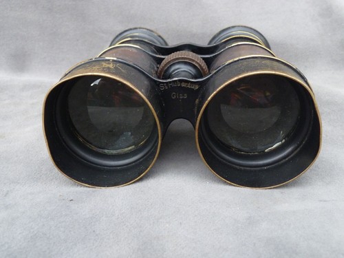 LOVELY QUALITY VICTORIAN BINOCULARS BRASS/LEATHER EMIL BUSCH A-G RATHENOW 1890S - Picture 7 of 10