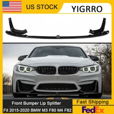 For BMW F80 M3 F82 F83 M4 15-20 MP Style Gloss Black Front Bumper Lip Splitter