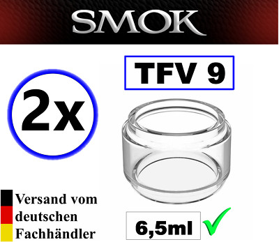 2 x Smok TFV9 Glastank 6,5ml Ersatztank Ersatzglas Tank Bulb TFV 9