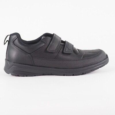 Jungen Clarks Reflectace schwarz Doppelriemen Schule Gehlicht Kinderschuhe