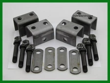 Single Axle Hanger Kit for Double Eye Springs -Shackle Strap, hangers & bolts