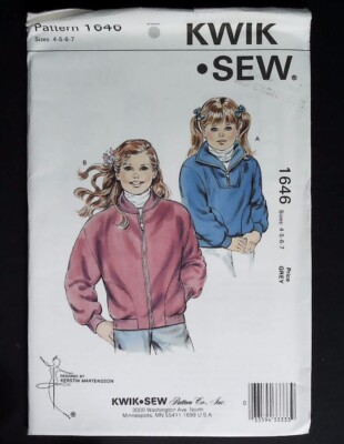 G0316 Kwik Sew 1646 Size 4-7 Girls Jackets Uncut Sewing Pattern | eBay