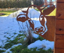 Kuh Ziege Pferd Ferkel Esel Kalb Edelrost Gartendeko Gartenzaun Bauernhof