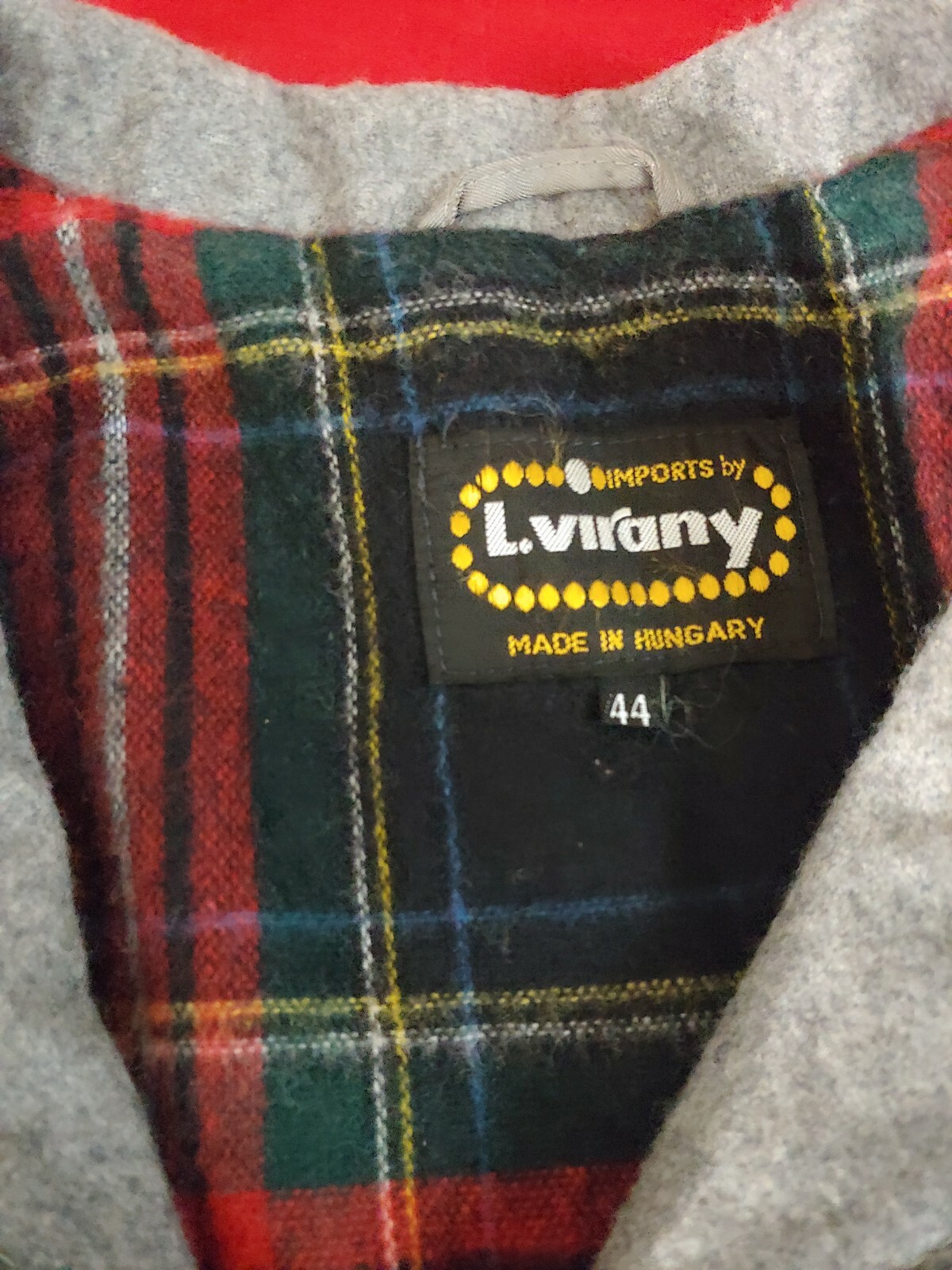 L.Virany Vintage Wool men's Jacket Sz 44 Gray Mad… - image 3
