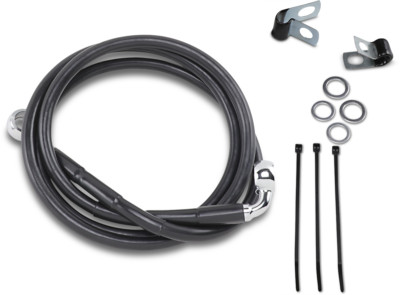 Drag Plus 6'' Black Vinyl Front Brakeline Kit 48in Harley Davidson FX XL 88-03