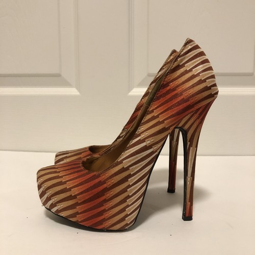 Shoe Republic LA Orange 5 in. Stilletto 