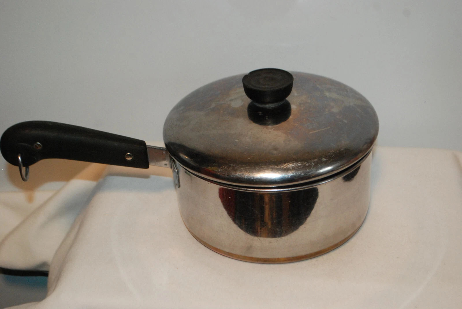 Revere Ware 1801 1 Qt Sauce Pan W/ Lid Copper Bottom Pre 1968 USA