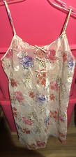 Vtg Cinema Etoille Floral Print Chemise Short Gown Lingerie Women  s Large