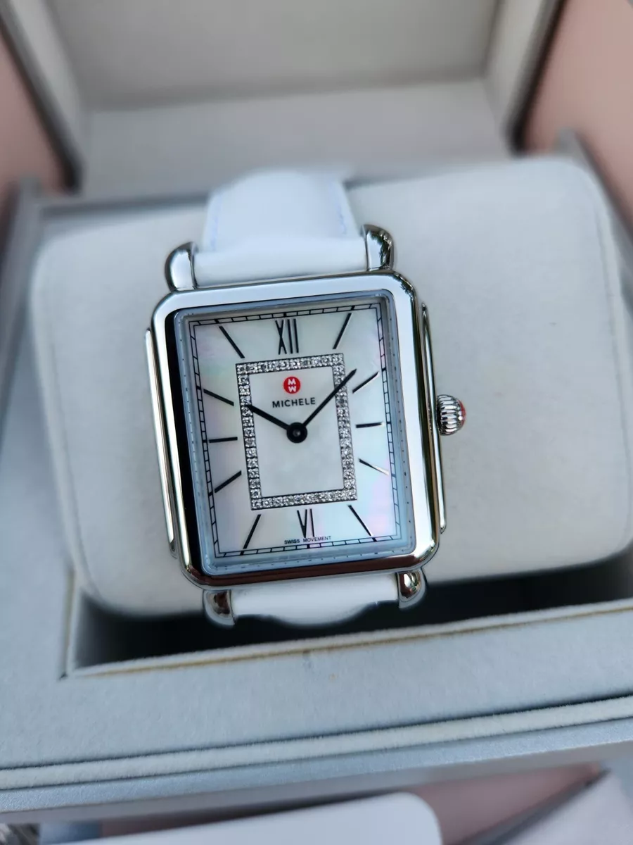 New Michele Deco II Mother of Pearl Women s Diamond Dial Watch MWW06X000047