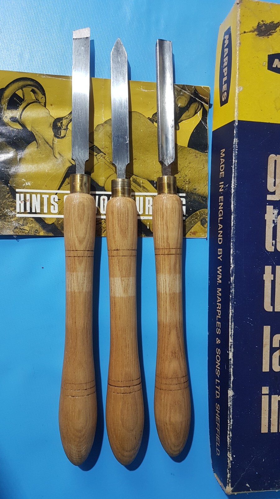 Vintage Marples Wood Turning Lathe Tools Chisels 1005 eBay