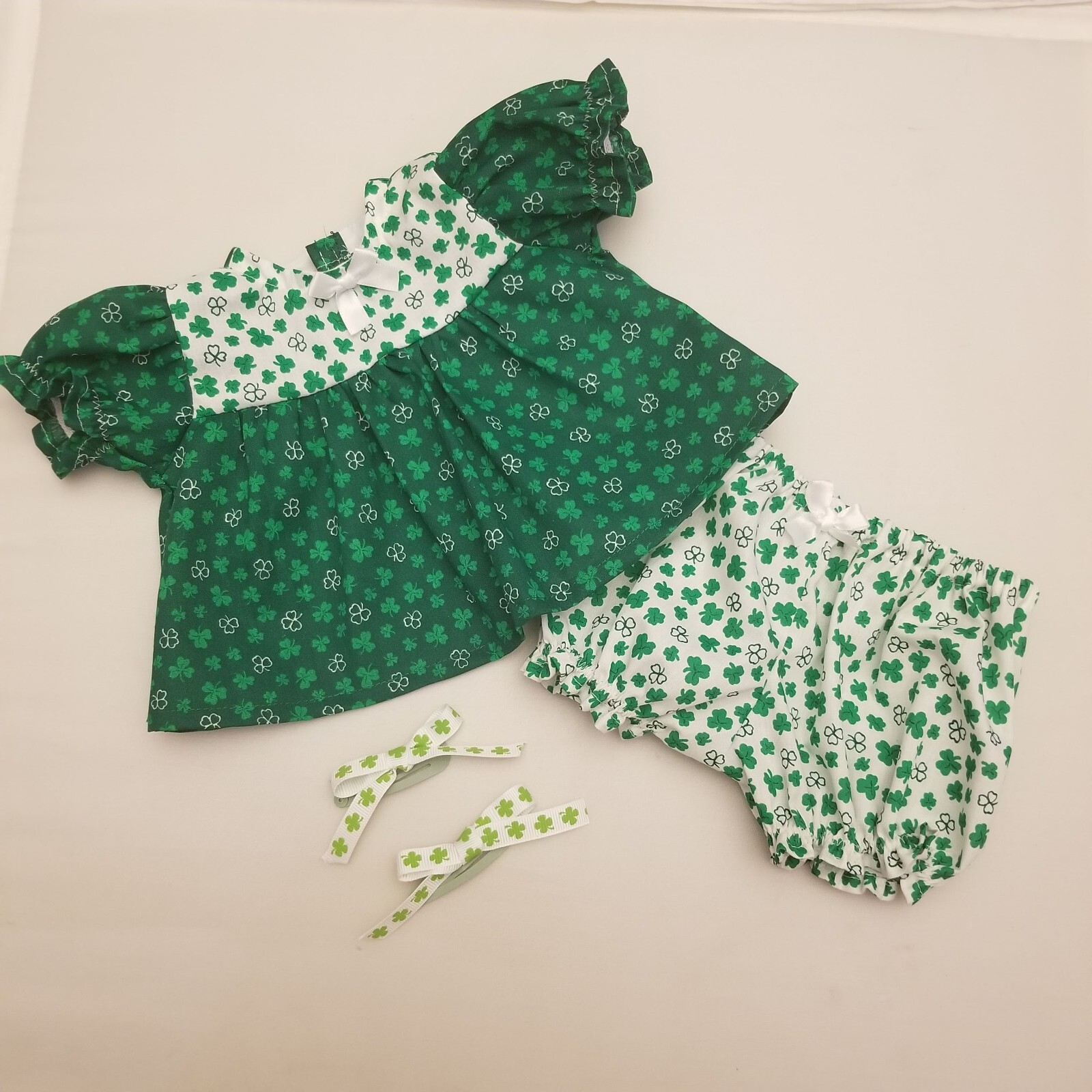 St. Patrick's Day Cabbage Patch Kids Doll Dress & Panties & Hair Bows