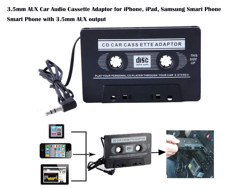 Connector Car Audio Cassette Adaptor For iphone ipod Samsung