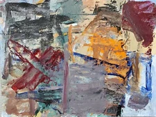 ORIG. OIL PAINTING  " Breaking Dawn" 16"x12" Abstract Landscape by G.Freeman US 