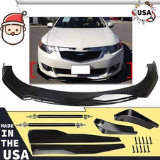 For Acura TSX 2009-2014 Front Bumper Lip /Splitter Spoiler Body Kit Side+Skirt