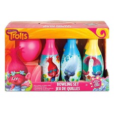 Bowling Set 6 Pins 1 Ball Trolls Poppy Branch Guy Diamond Age 3 NEW