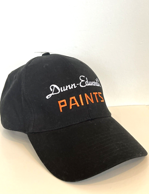 #ad #ad Dunn Edwards Paints Adult Cap Black Orange White Spell Out Retro Strap Back NWT $16.18