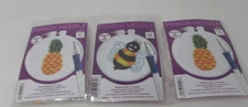 Lot of 3 Design Works Punch Needle Kits Bee & Pineapple 3.5 Round