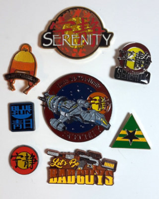 Serenity/Firefly TV Series Metal 1'' to 2'' Lapel/Lanyard Pin- 8 Diff- Your Choice