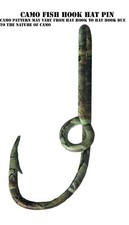 Camo Fish Hook Hat Pin Fish Hook for Cap