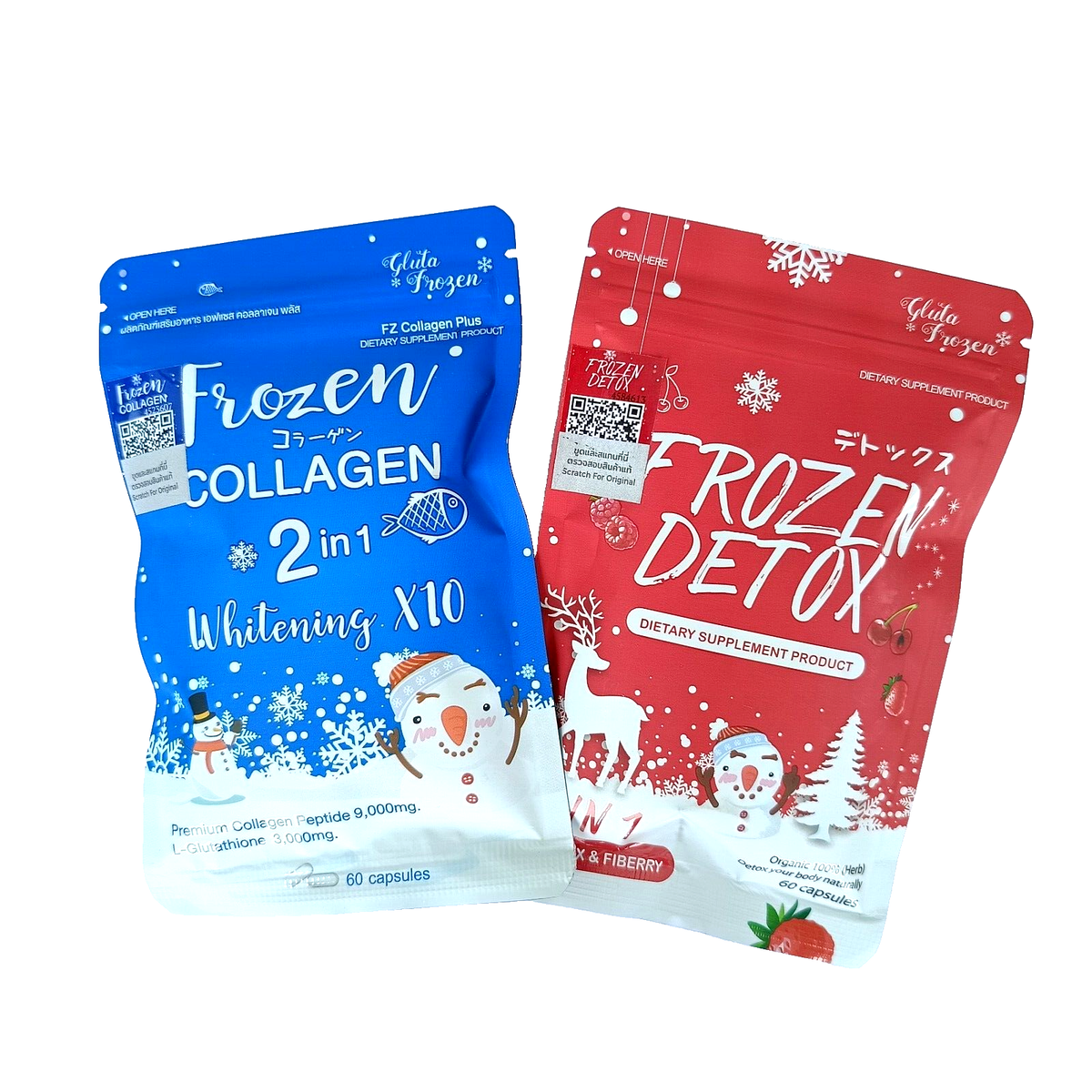 Frozen Detox Collagen Set Whitening Gluta Glutathione Natural Skin 2in1  Slim