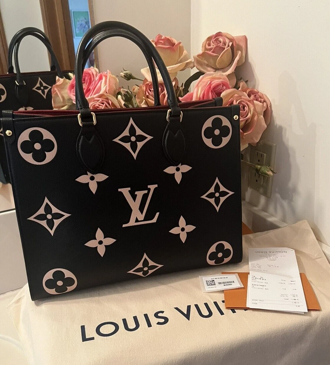 NEW AUTH LOUIS VUITTON ON THE GO MM TOTE BAG~BICOLOR~EMPREINTE LEATHER~M45495~