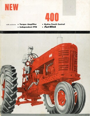 IH McCormick Farmall 400 w/ Fast Hitch Tractor Implement Color Brochure TA IPTO