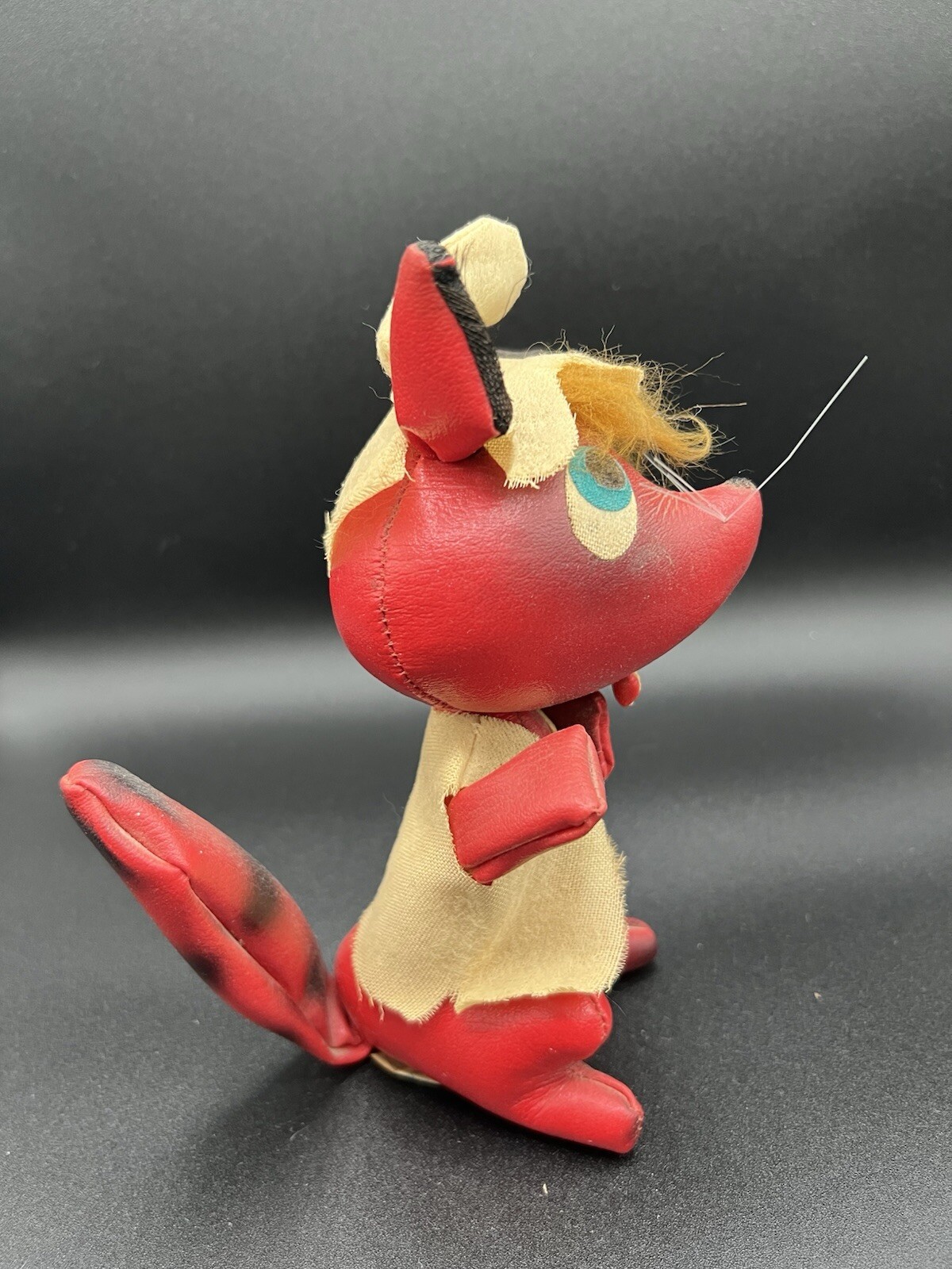 Vintage Mid Century TKR Jestia Vinyl Red Mouse #725 Stuffed Animal Figure Japan