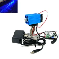High Power 450nm 2W Blue Laser Diode Module Focusable Head 12V w/ TTL Fan