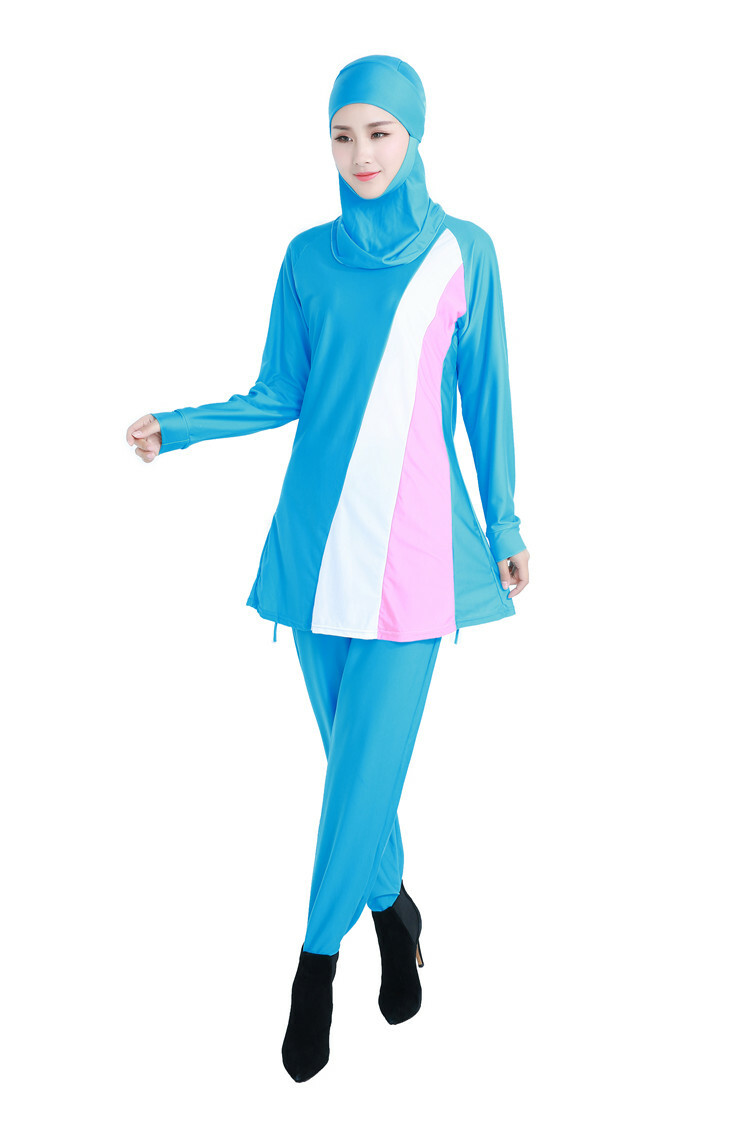 Burkini Costume Donna Musulmana Costume Da Bagno Da Donna Modesto Burkini, Costume Da Bagno Musulmano A Due Pezzi Con Pantaloncini A Maniche Lunghe