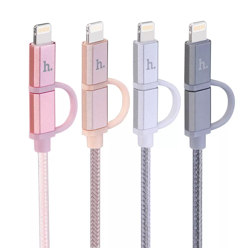 Cable cargador USB certificado por Apple MFI iPhone 12/X/8/4 pies 2 en 1 (Apple/Micro USB) Foto 3 de 4