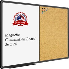 Pizarra magn tica 36"x24" Pizarra combinada de borrado en seco/tablero de corcho