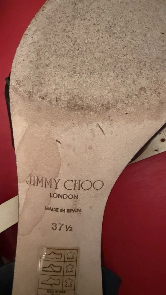 Sandalia Jimmy Choo negra con correa al tobillo 37,5 con detalles dorados Foto 4 de 4