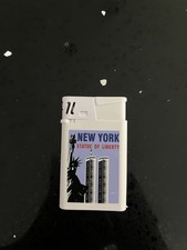 Vintage New York Statue of Liberty Twin Towers White Lighter