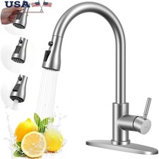 Pull Down Kitchen Faucet W/ Spray Mode 360  Swivel Stainless Steel Design New