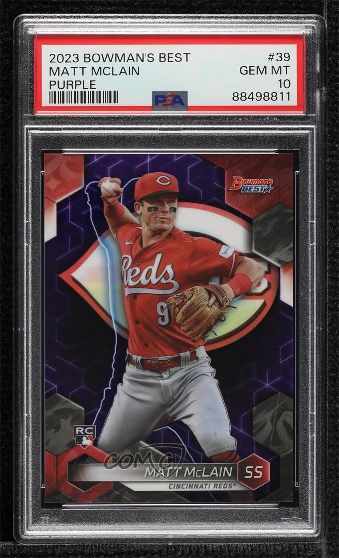 2023 Bowman's Best Purple Refractor 83/250 Matt McLain #39 PSA 10 GEM MT 0y9y