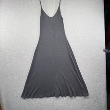 Reformation Ribbed Knit Midi Dress Gray Casual V Neck Sleeveless Summer Sundress