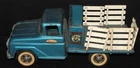 Tonka Toys "Tonka Farms"  Blue/Green Stakebed Truck~Missing One Wheel; 14"