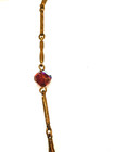 VTG Necklace Red Ball Sparkly Rhinestones Clear & Red prong set 28" long end2end — photo 7
