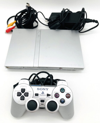 Sony Playstation 2 PS2 SCPH 75004 Slim Silber