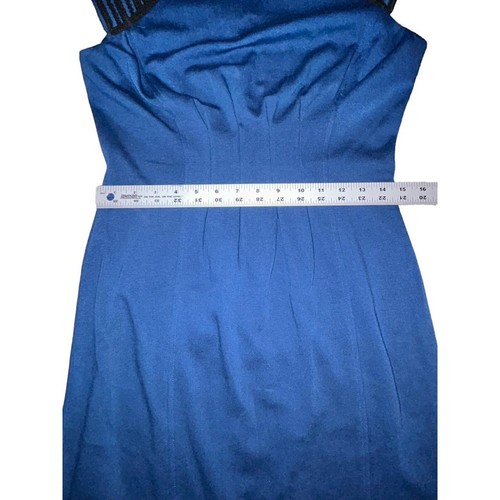 Maggy London Size 12 Twilight Blue Cap Sleeve Knee Length Sheath Dress New $128 - Picture 10 of 10