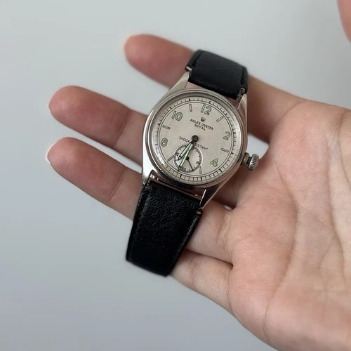 Rolex Oyster Royal Precision 31mm Cream Dial Stainless Steel Brown  Leather Band