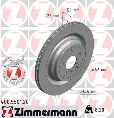 2X Zimmermann Bremsscheibe 400.5501.20 FüR MERCEDES-BENZ-image