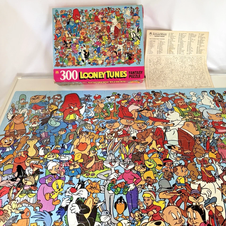 Rompecabezas de fantasía 1990 Looney Tunes personajes 300 piezas con llave 22x33 ¡Completo! Foto 2 de 4